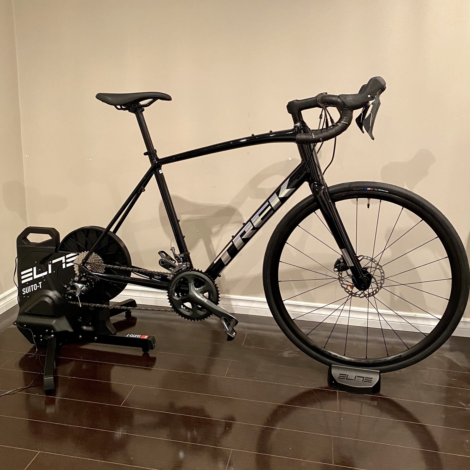 Indoor bike trainer setup